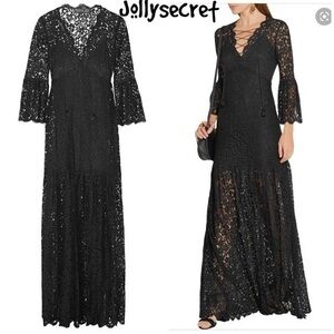 Rachel Zoe Adoni black lace maxi dress